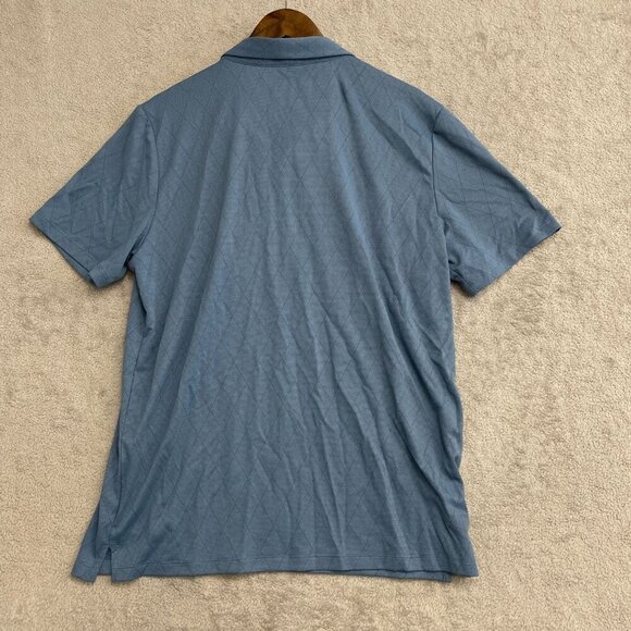 NWOT Modern Ambition Men's L Polo Shirt Blue Polyester & Organic Cotton Pattern - Picture 3 of 8